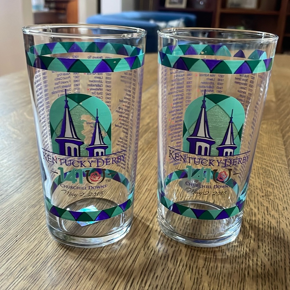 Kentucky Derby 141 Collectible Pair of Drinking Glasses 2015
